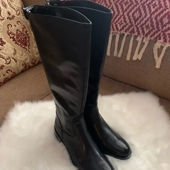 Franco Sarto Black Leather Boot size 9 EUC - Picture 4 of 12
